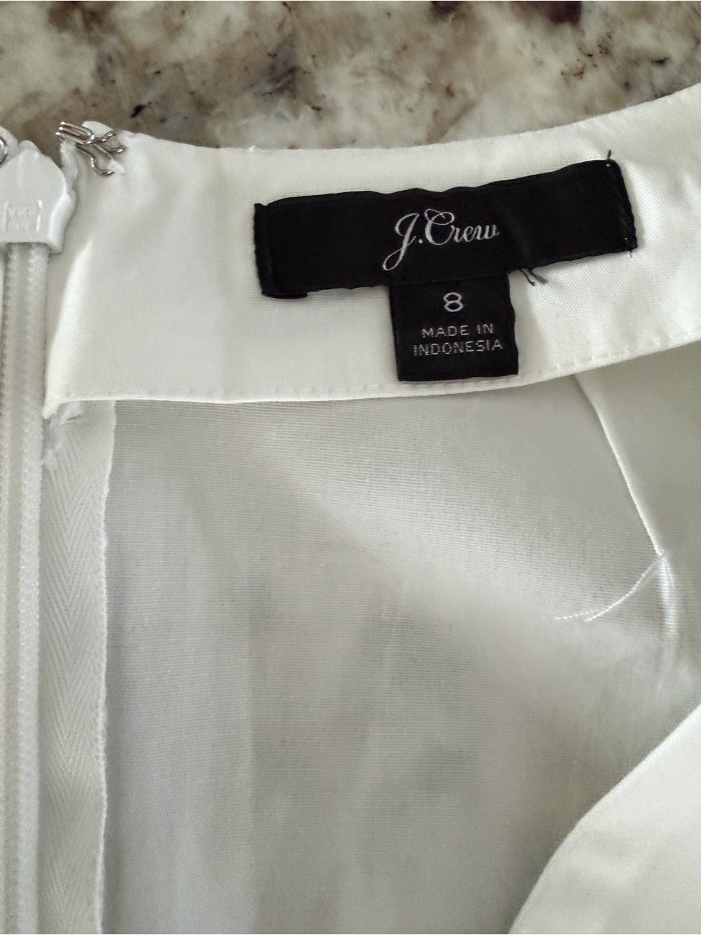 J.Crew White Cotton Poplin Faux Wrap Peplum Blouse Puff Sleeve Size 8 - Picture 8 of 8
